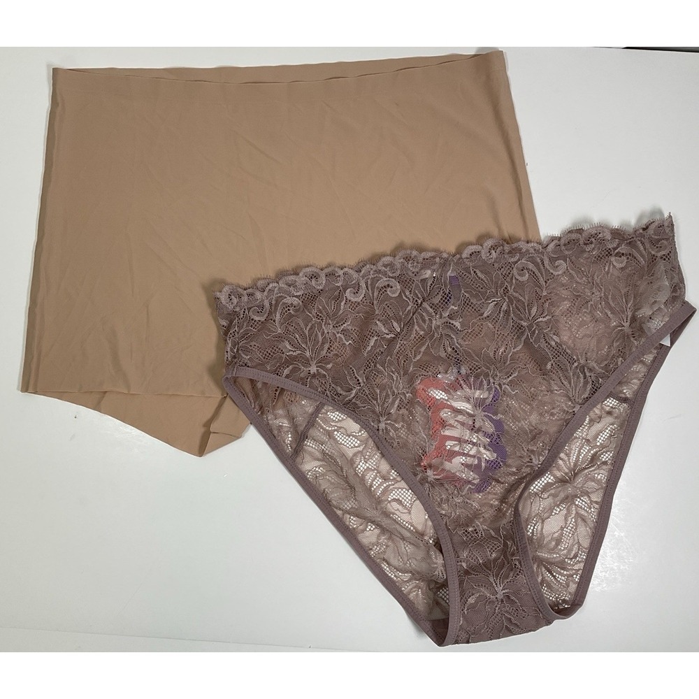 NWOT Lot 2 Pairs Fabletics Yitty Panties Mid Rise Boy Short & Lace Briefs - 2X